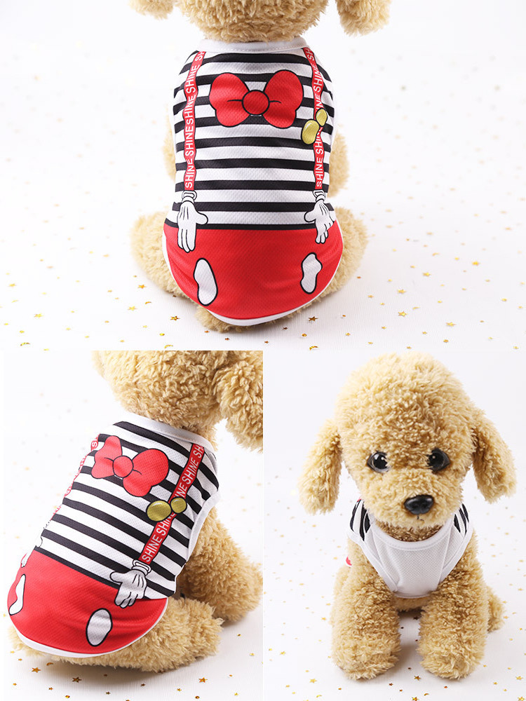 Breathable Cartoon Pet Dog Clothes Summer Vest Down Jacket Cotton Cute Dog Cat Shirt For Small Dog Puppy Bulldog Ropa Perro