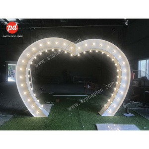 Wedding Party Supplies Detachable 8ft Large Led Heart Shaped Wedding Decoration Wedding Arch