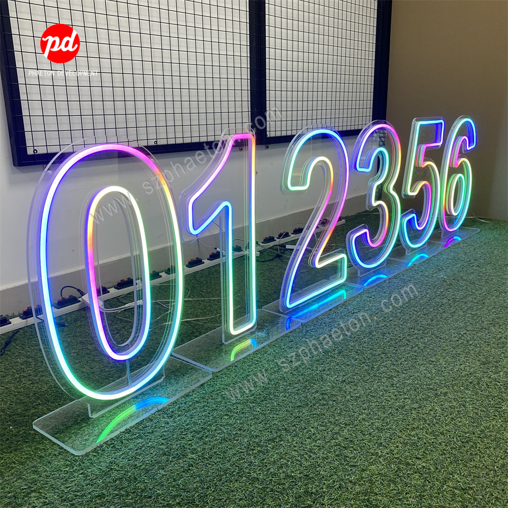 Party Supplies Led Birthday Numbers Neon Lights, Neon Letters Signs for 21st Birthday Party Decorations