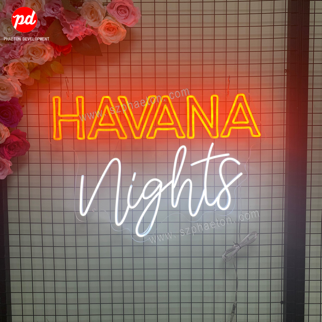 Custom Led Neon Letters Sign Havana Nights Neon Signs wall decorations for living room