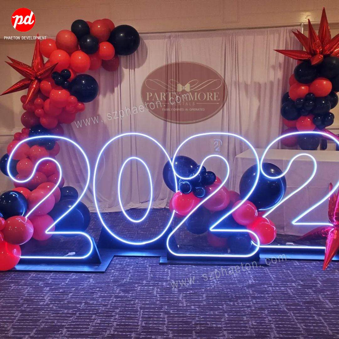 2023 New Style Big Marquee Neon Numbers Free Standing, Led Lights 40th Birthday Party Supplies Decorations