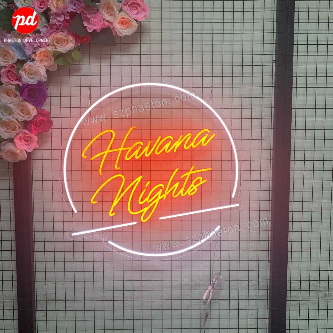 Custom Led Neon Letters Sign Havana Nights Neon Signs wall decorations for living room