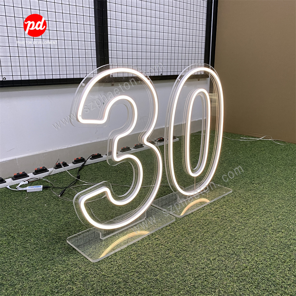 Party Supplies Led Birthday Numbers Neon Lights, Neon Letters Signs for 21st Birthday Party Decorations