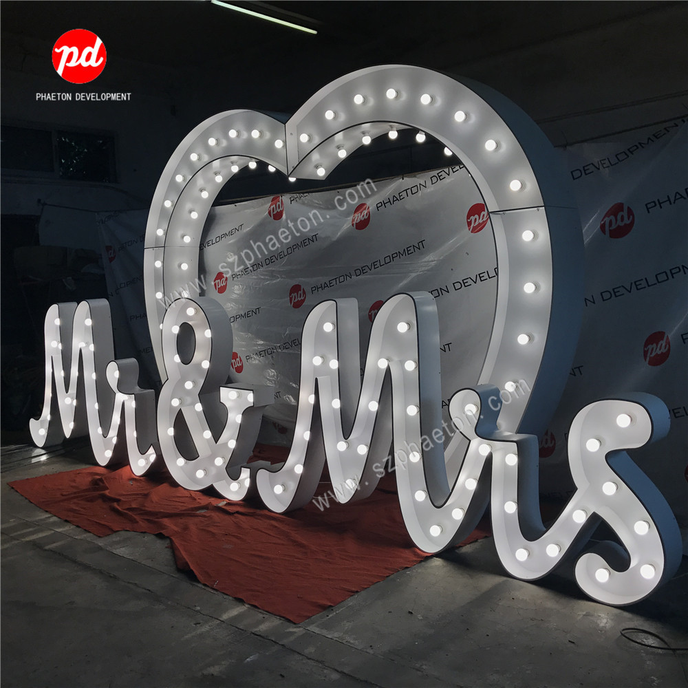 Wedding Party Supplies Detachable 8ft Large Led Heart Shaped Wedding Decoration Wedding Arch