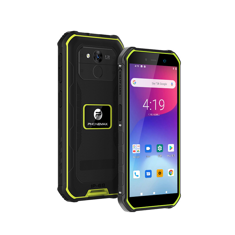 IP68 Waterproof PHONEMAX X1 Rugged Phone 4G mobile phone 5.5 inch HD+ Quad Core 3GB 32GB smartphone