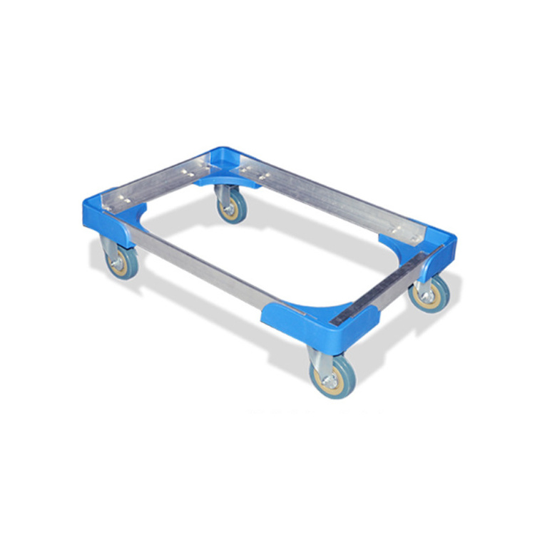 Hot Sale 4 Wheel Aluminium Plastic Moving Dolly for Logistic Turnover Box