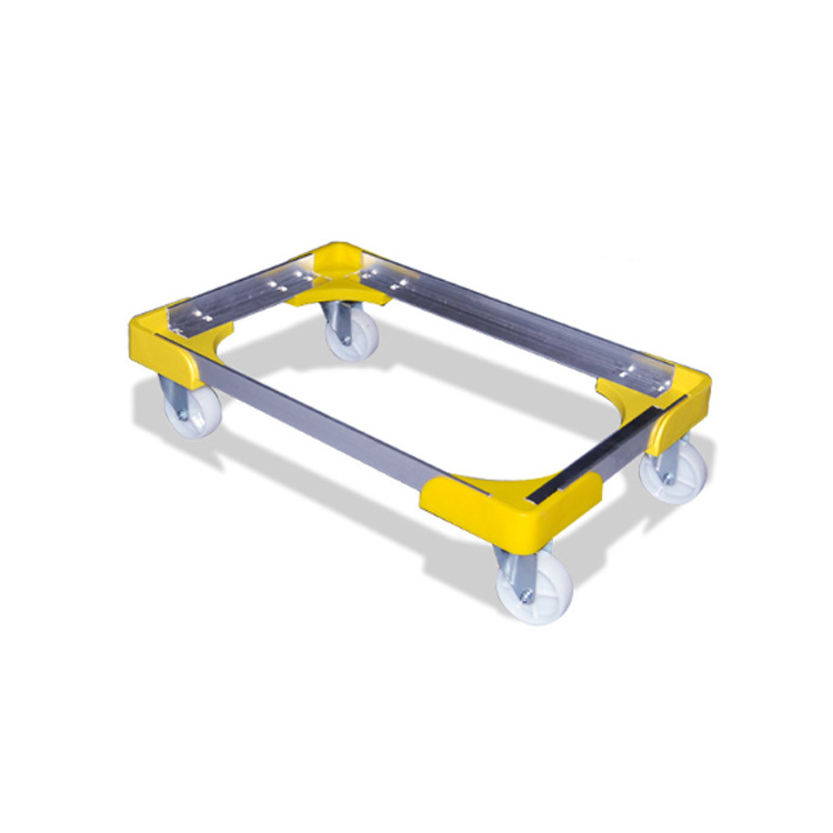 Hot Sale 4 Wheel Aluminium Plastic Moving Dolly for Logistic Turnover Box