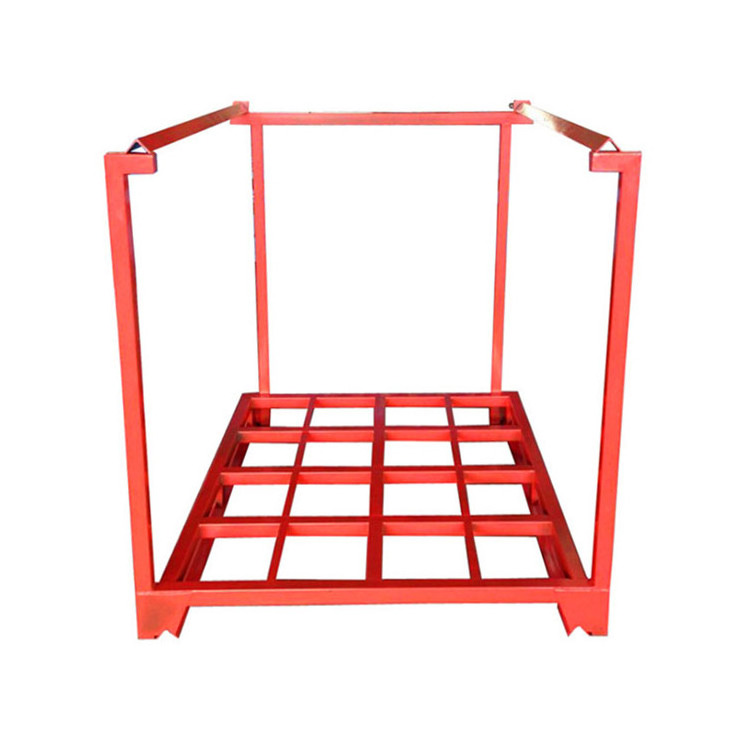 Foldable  metal industrial warehouse storage commercial transport welded rigid portable stacking nestainer racks