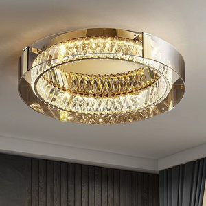 Personalized And Creative Round Retro Ceiling Light Italian Luxury Crystal Ceiling Lamp Modern Living Room Ceiling Lighting