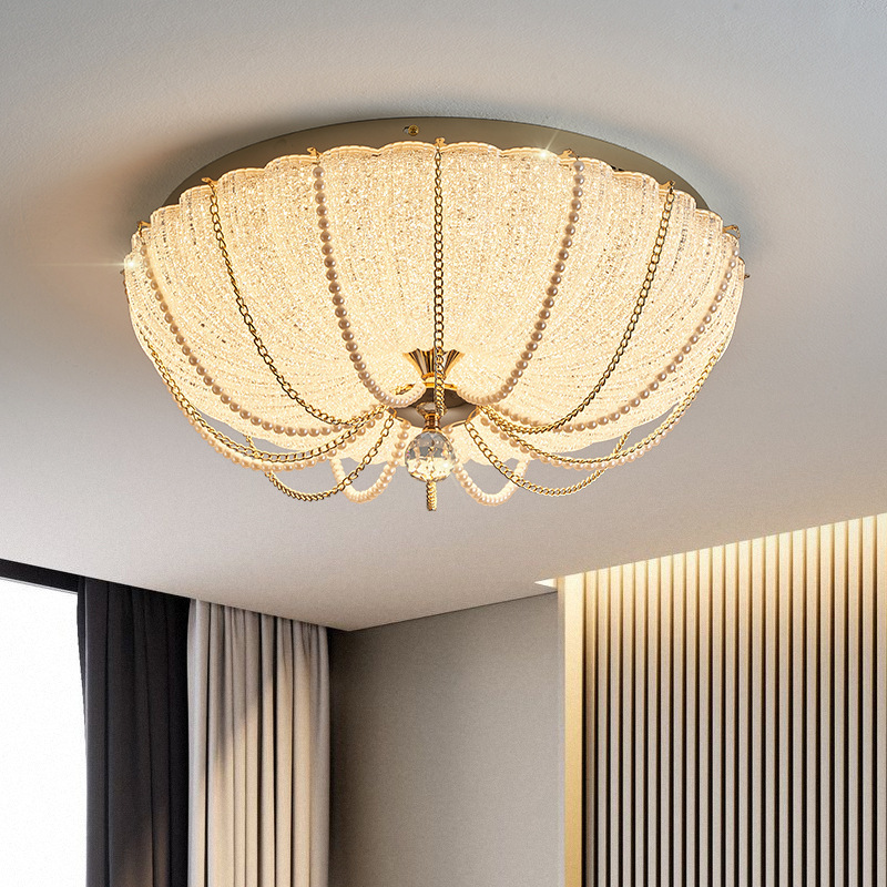 Nordic Modern Children's Room Led Ceiling Light Circular Crystal Chain Ceiling Lighting Fixture Zhongshan Dimmable Ceiling Lamp