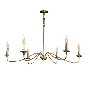 American Style Retro Brass Chandelier Simple Style Dining Table Light Luxury Pendent Lamp Living Room Bedroom Farmhouse Light