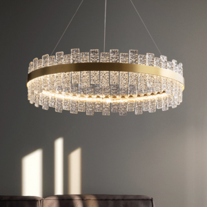 Stainless Steel Minimalist Italian Crystal Pendant Large Crystal Chandelier For Hotels Rock Ice Glass Crystal Lightings