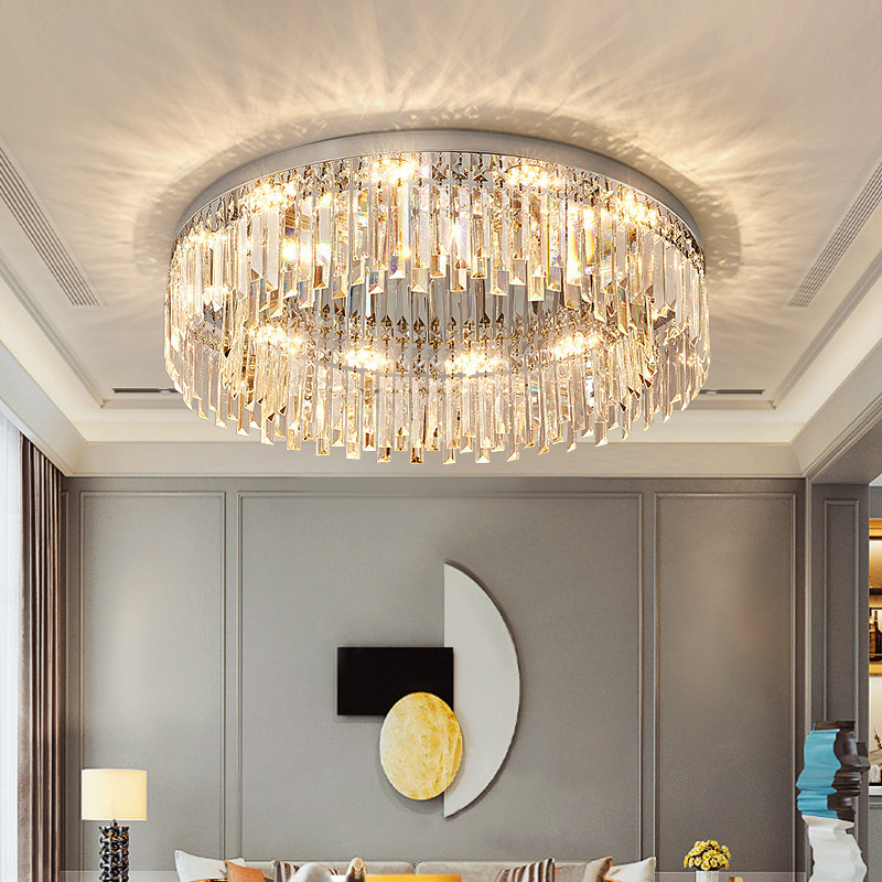 Duplex Crystal Ceiling Light Restaurant Living Room Luxurious Bedroom Simple And Atmospheric Lighting Fixtures