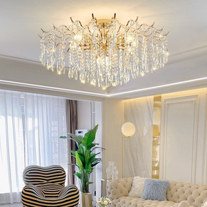 Luxury and Atmospheric French Crystal Chandelier Villa Ceiling Light Cream Style Minimalist Bedroom Restaurant Living Room