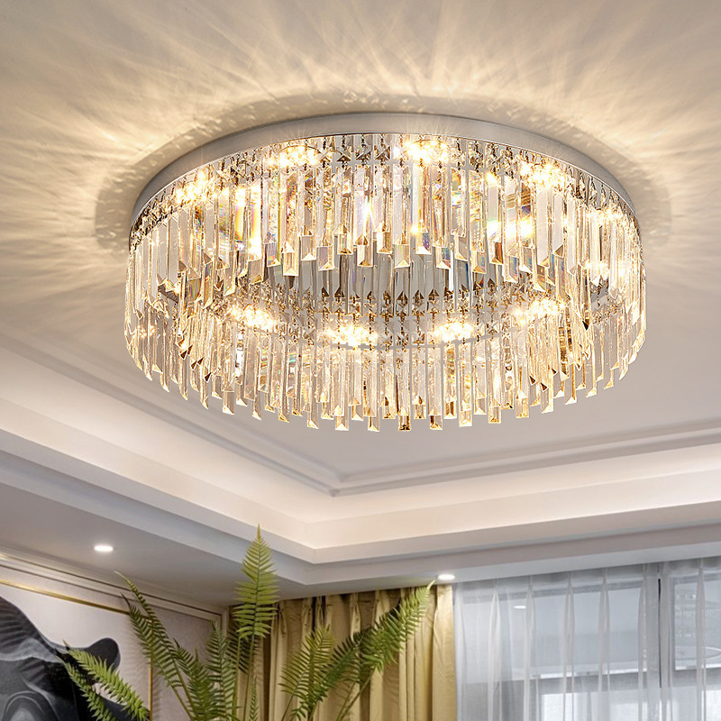 Duplex Crystal Ceiling Light Restaurant Living Room Luxurious Bedroom Simple And Atmospheric Lighting Fixtures