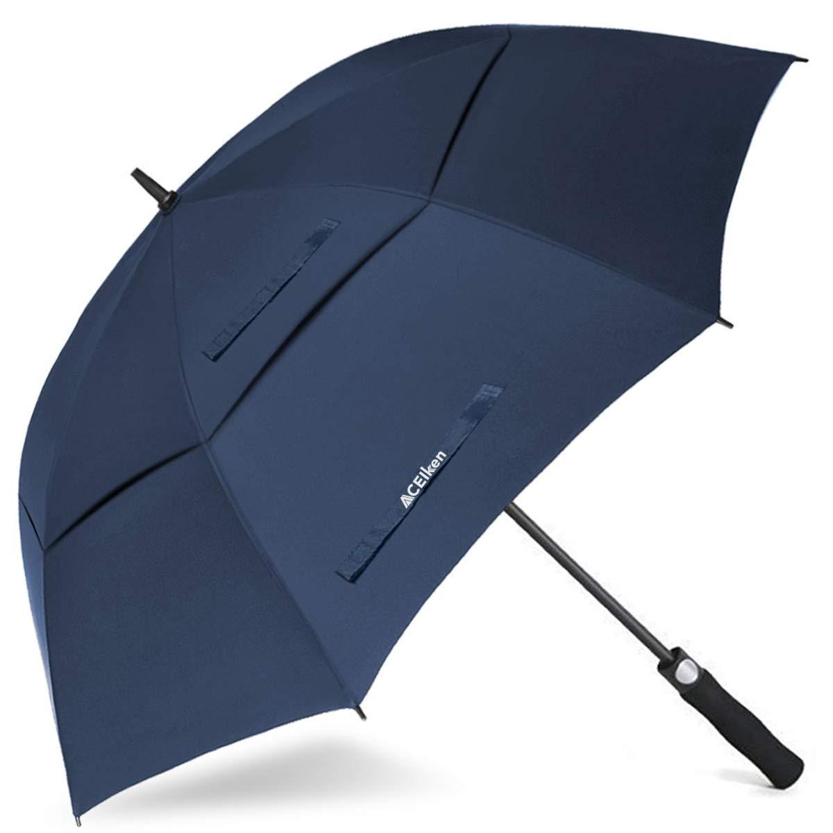 Custom Golf Umbrella Large 58/62/68 Inch Automatic Open Double Golf Umbrella ExtraWaterproof for Men and Women