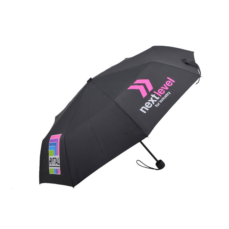 21 Inch Manual Open Logo Printing Low Cost  Plegable 3 Fold Umbrella