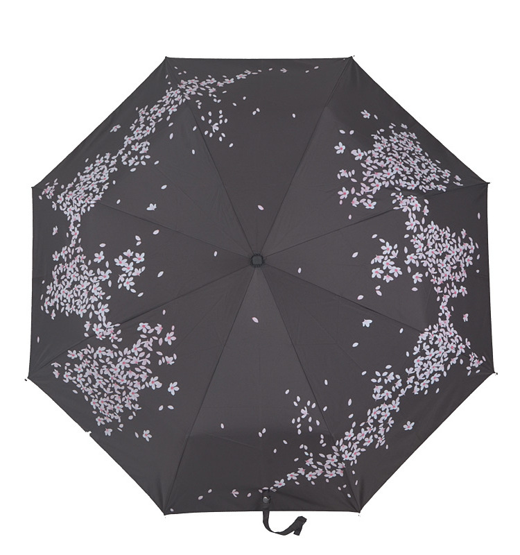 3 Fold Manual Compact Travel Folding Beautiful Change Color When Get Rain Wet Magic Color Changing Umbrella