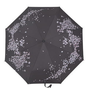 3 Fold Manual Compact Travel Folding Beautiful Change Color When Get Rain Wet Magic Color Changing Umbrella