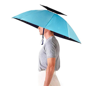 Windproof Head Hat 35'' Large Adults Folding Brolly Hat Umbrella for Gardening Golf Outdoor