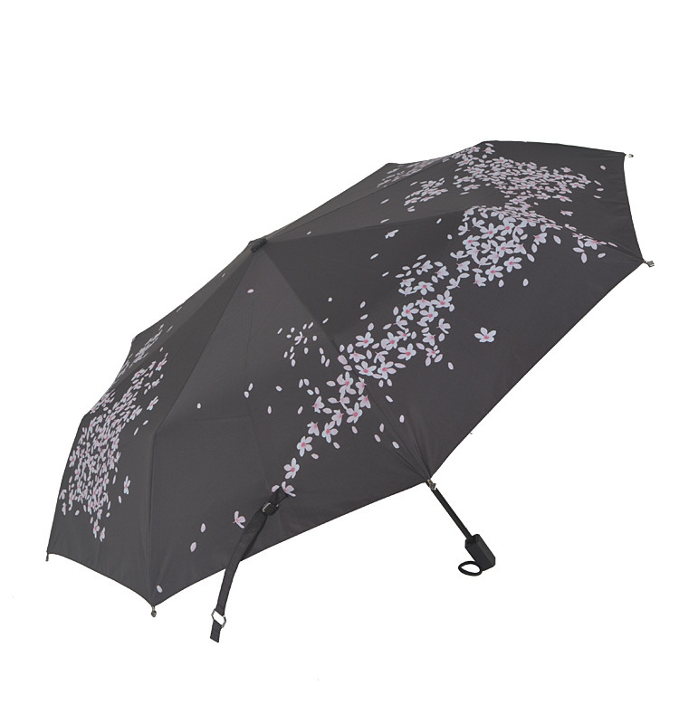 3 Fold Manual Compact Travel Folding Beautiful Change Color When Get Rain Wet Magic Color Changing Umbrella