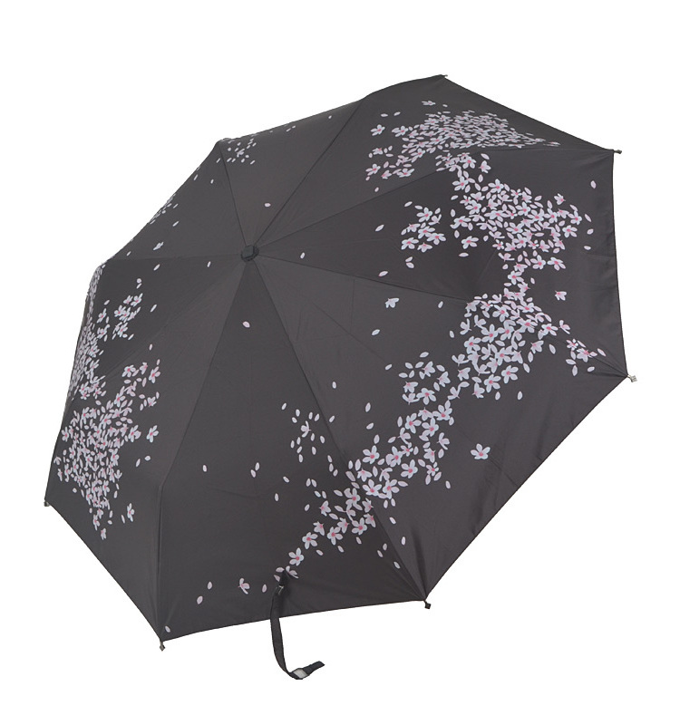 3 Fold Manual Compact Travel Folding Beautiful Change Color When Get Rain Wet Magic Color Changing Umbrella