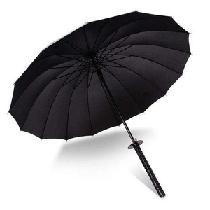 Customized logo japanese style samurai samurai sword handle umbrella umbrella with fan and water spray