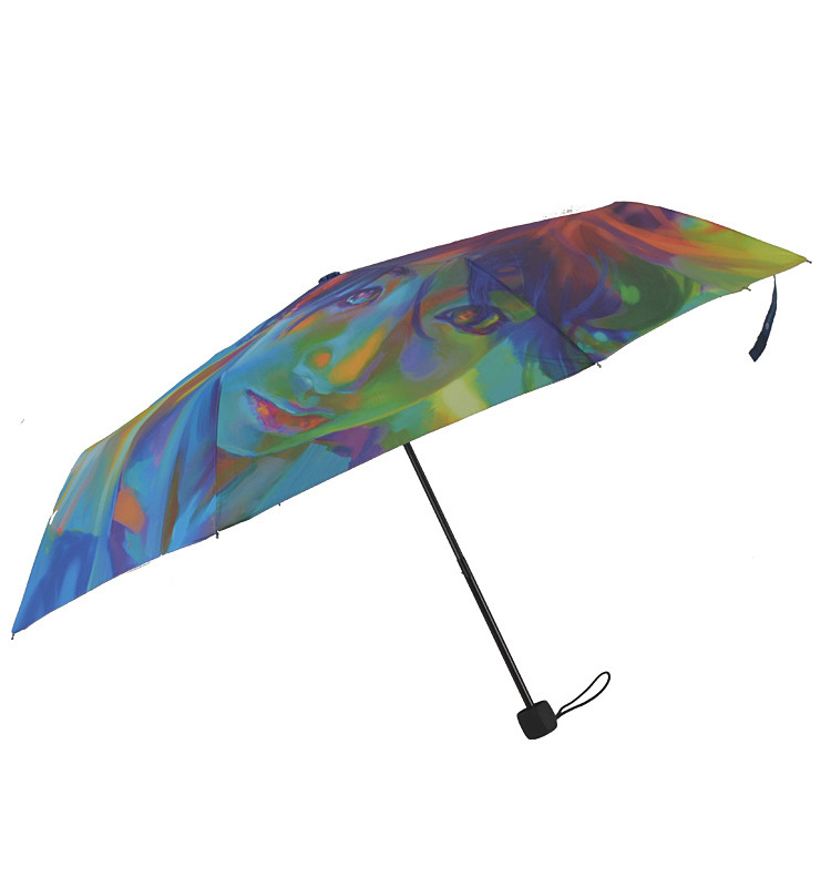 Custom Size Photo Print 3 Foldable Umbrella Outdoor Parasol Compact Rain Folding Umbrella for Kids