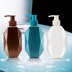 100ml 200ml 300ml 500ml 800ml Luxury Brown Blue Green White PET Plastic Diamond Shape Bottle Shampoo Liquid Bottle