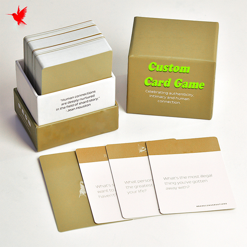 Custom Printed Affirmation Question Paper Box for Card Game Playing Cards