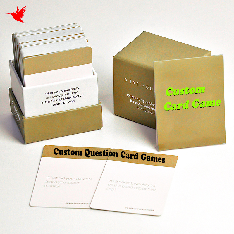 Custom Printed Affirmation Question Paper Box for Card Game Playing Cards