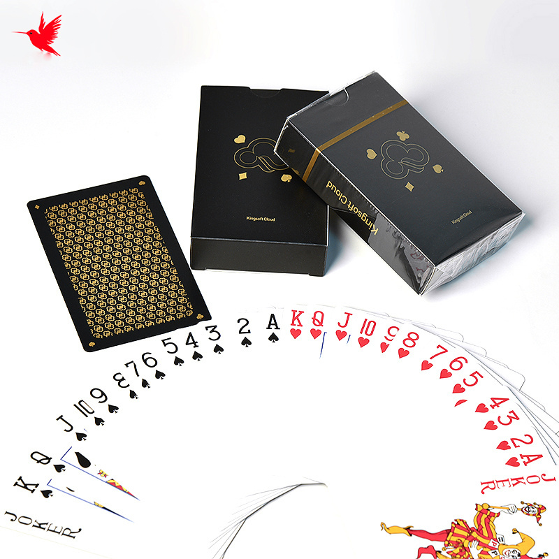 High Quality Custom 2 Decks Printing Logo Poker Front And Back Waterproof Playing Cards with box