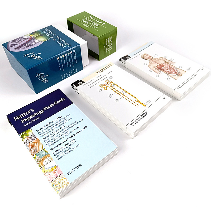 Custom Design Printing Physiology Science Flash Cards Educational Learning Flash Cards with Box