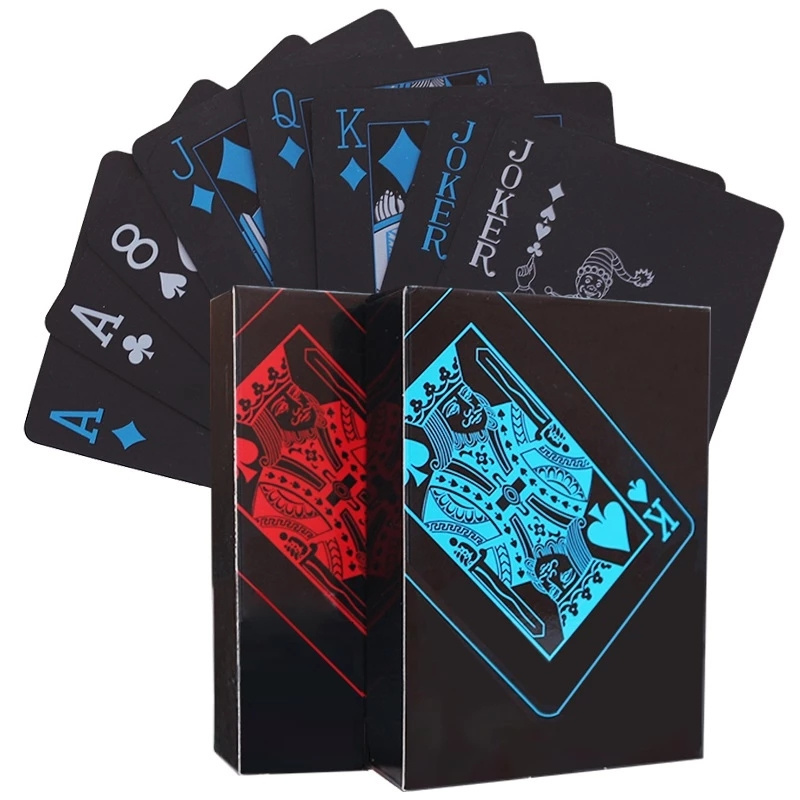 Stock Wholesale Plastic Golden 24k Poker Set Box Plated Playing Cards Gold Custom Size  Designs