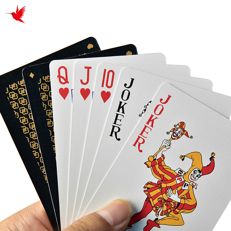 High Quality Custom 2 Decks Printing Logo Poker Front And Back Waterproof Playing Cards with box