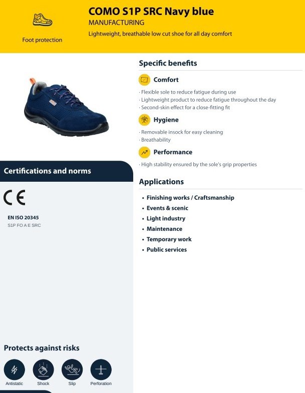 Deltaplus COMO S1P Zapato De Seguridad Industrial Construction Lightweight Work Steel Toe Safety Shoes For Men