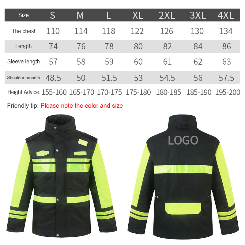 Custom Logo Construction Worker High Visibility Winter Warm Padded Night Reflective Windbreaker Reflector Safety Jacket