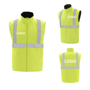 High Visible Customized Winter Industrial Construction Reflective Vest Guangzhou With Logo Safety Reflective Vest