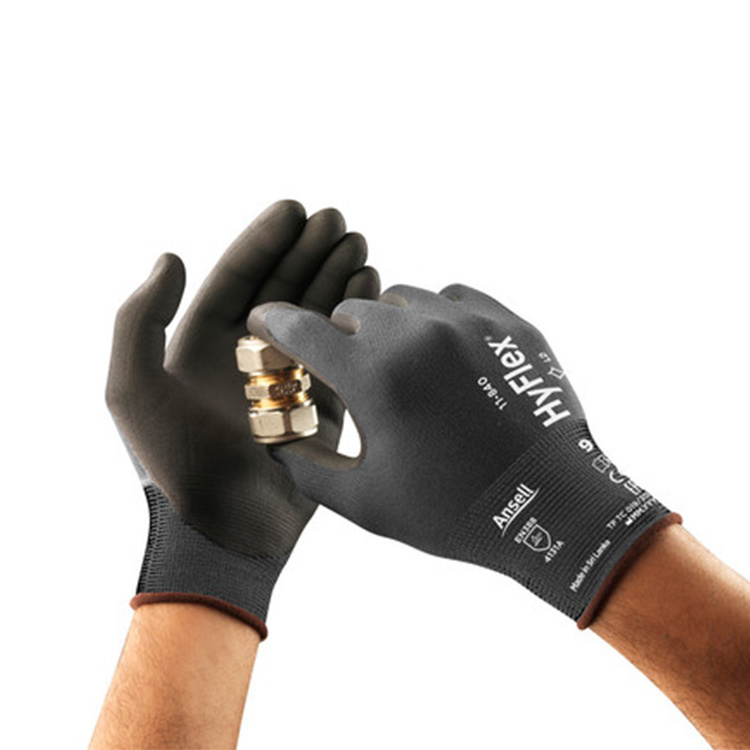 HyFlex 11-840 Guantes De Nitrilo Wholesale Oil Cut Resistant Mechanic Gloves For Work Industrial Foam Nitrile Safety Gloves