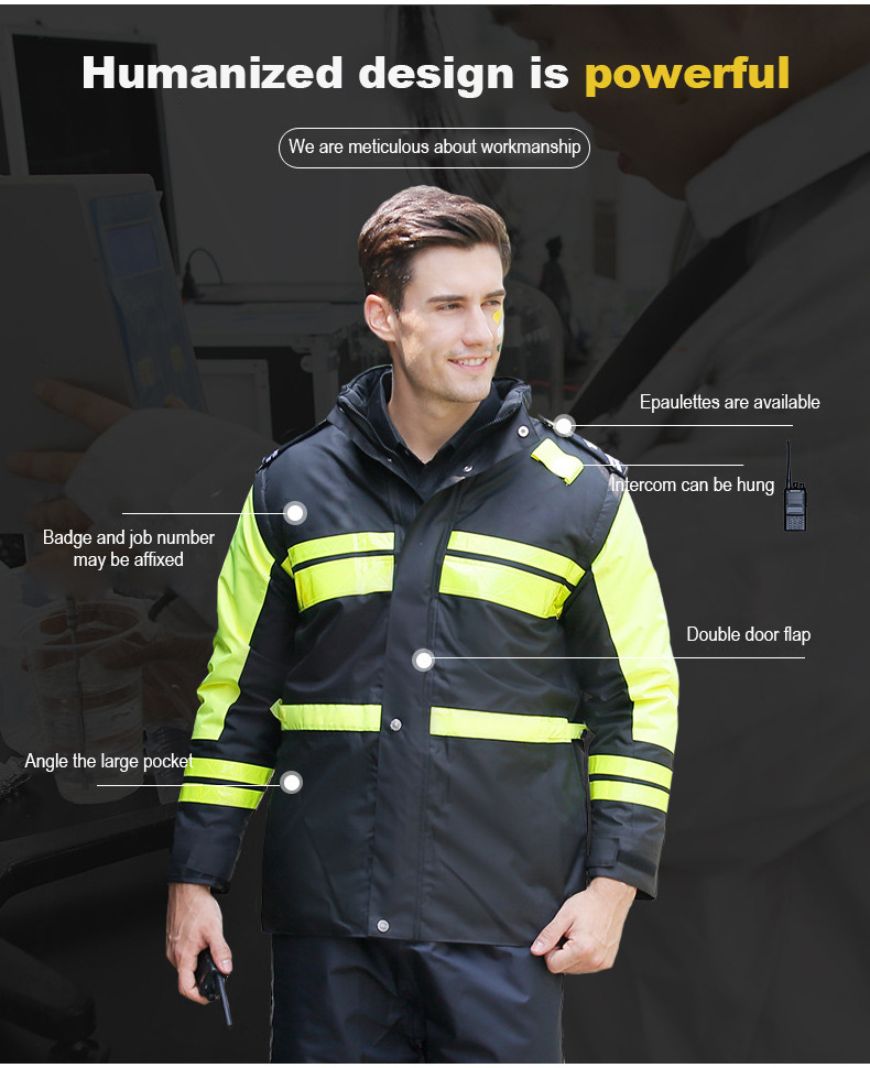 Custom Logo Construction Worker High Visibility Winter Warm Padded Night Reflective Windbreaker Reflector Safety Jacket