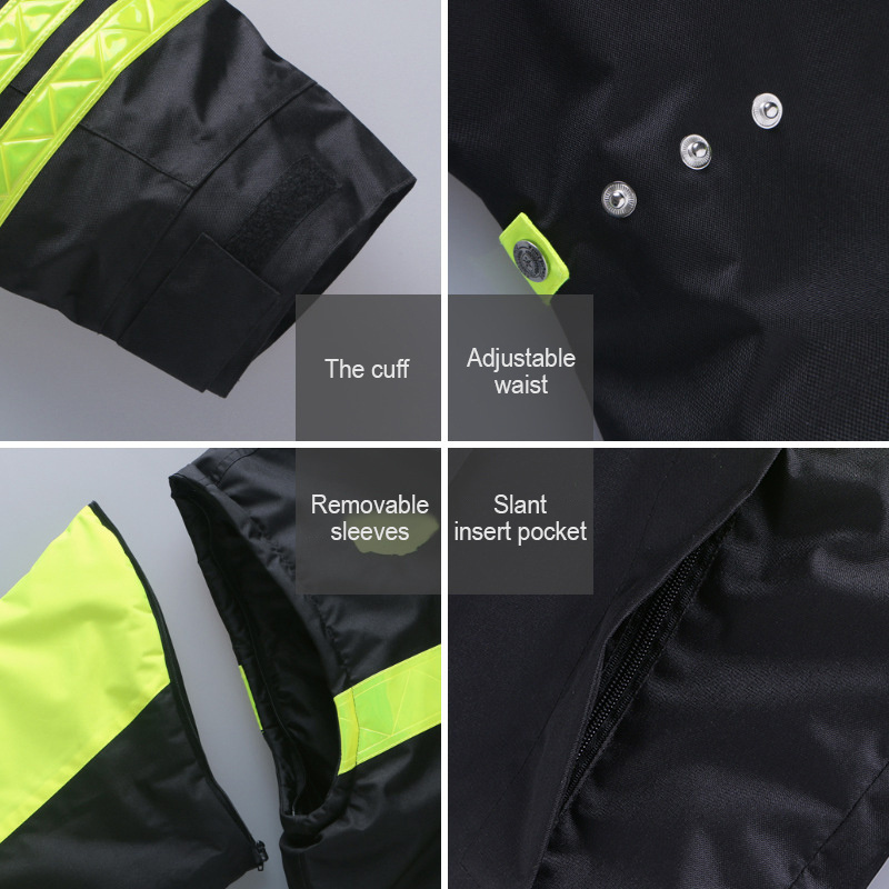 Custom Logo Construction Worker High Visibility Winter Warm Padded Night Reflective Windbreaker Reflector Safety Jacket