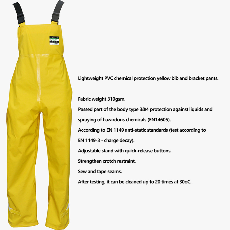 Lakeland EPVCTS02 Labor Protection Industrial Safety Clothing Work Chemical Protective Pants