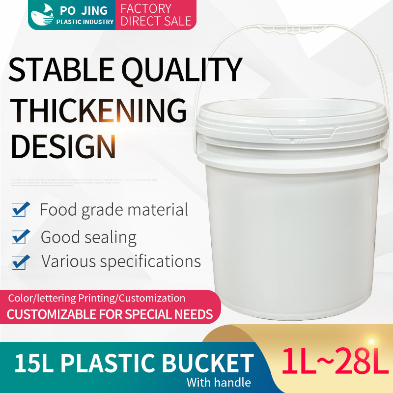 15L PP white plastic Bucket with tear strip for storage