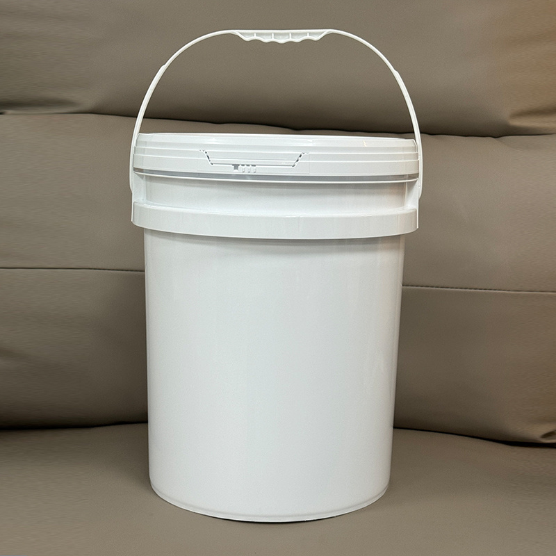 28 Liter PP white plastic bucket with tear strip lid for Wood Wax Oil