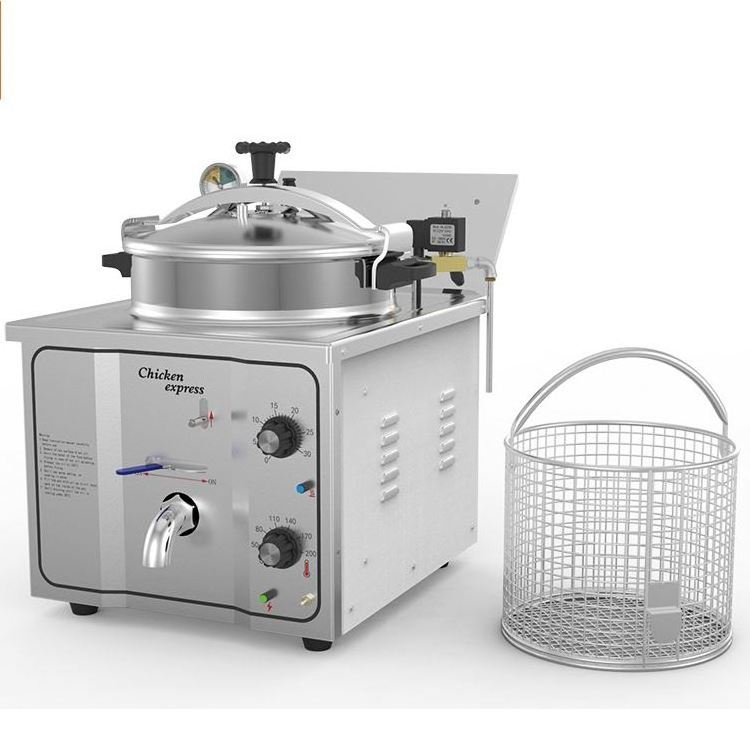 Electric Chicken Fryer Machine 16L Table Top Pressure Broasted Deep Fryer Used for Home & Restaurant Use Core Motor Component