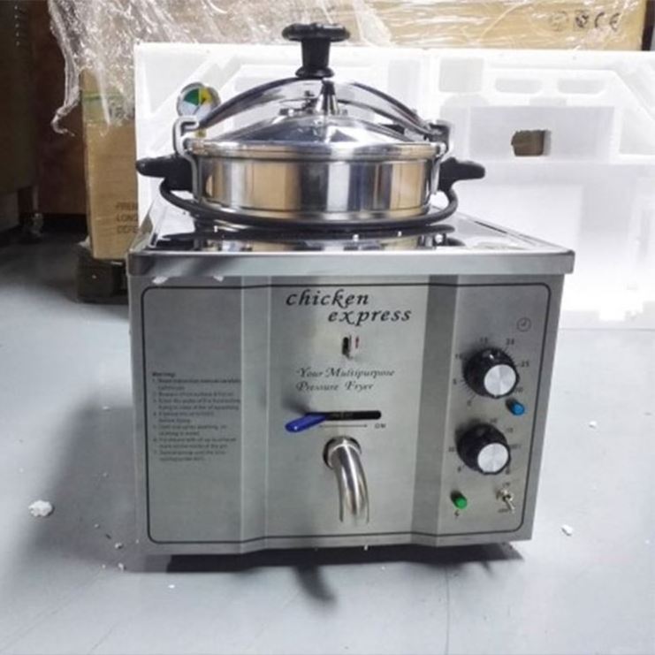 Electric Industrial Commercial Stainless Steel 16L Deep Fryer Used Chicken Pressure Fryer for Restaurant Use