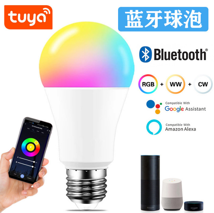 A60 A19 9w 10w Blue tooth bulb Lampadas smart led bulb with compatible amazon alexa google lanya rgbcw