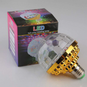 LED Crystal Magic Ball RGB Mini LED Stage Light Bulb Rotating Disco Party DJ Colorful Effect Ball Projector Lights Bulb E27