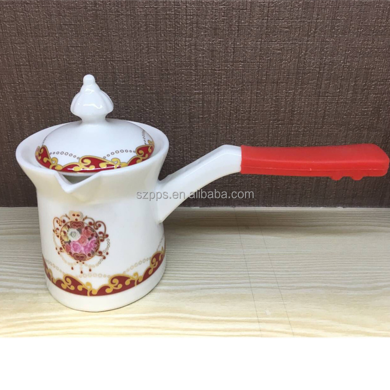 Turkish milk warmer pot coffee warmer pot porcelain pan 3pc set