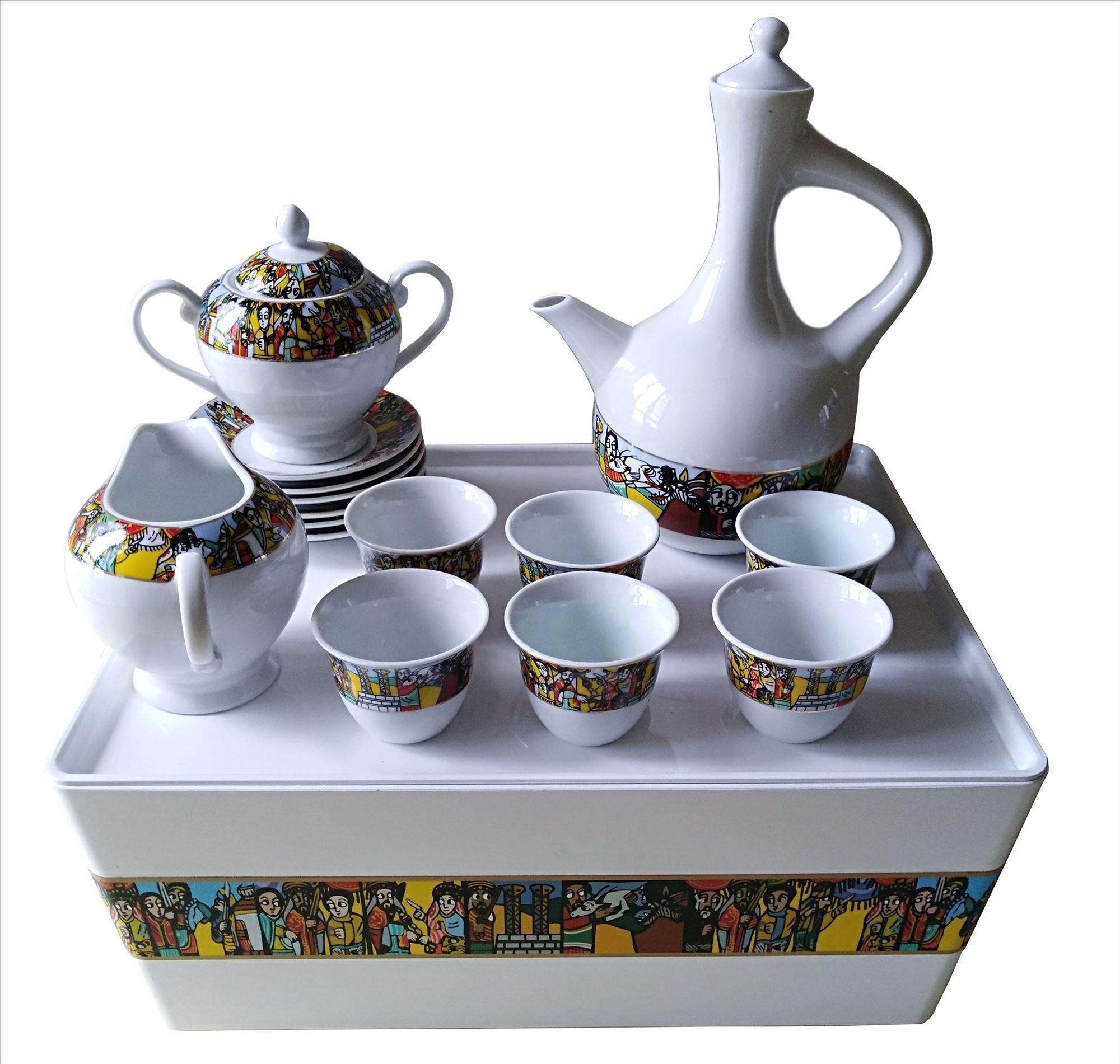 2022 hot sale ethiopian coffee set with rekebot saba arts for ceremony